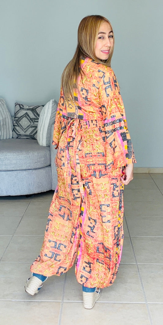 Gretchen Tie Top Elastic Pants Set