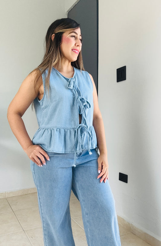 Ana-Denim Bow-tie