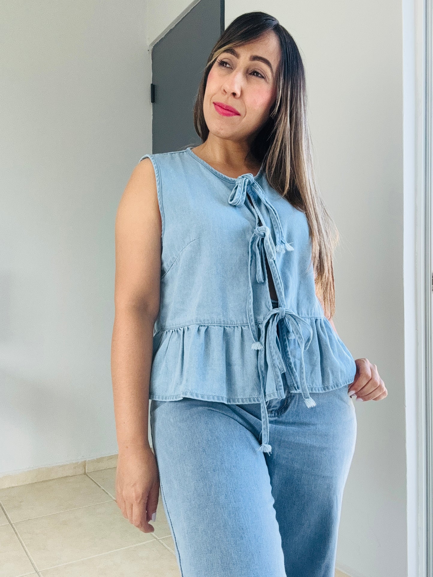 Ana-Denim Bow-tie