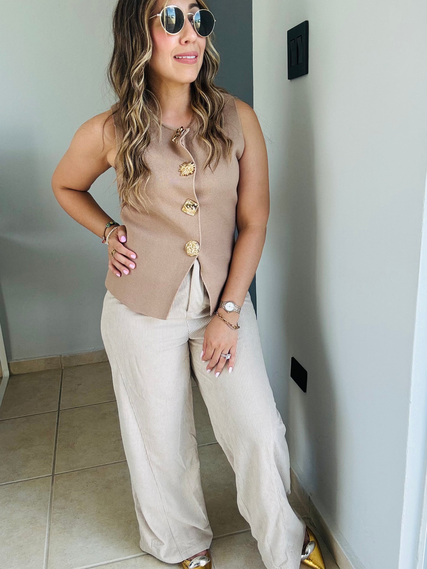 Vest Top Camel- Luz Dorada