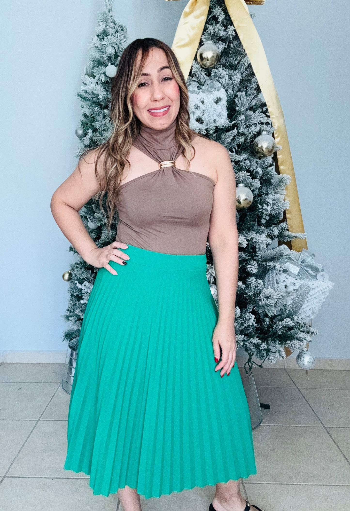 Falda Plizada Verde - Vida Eterna