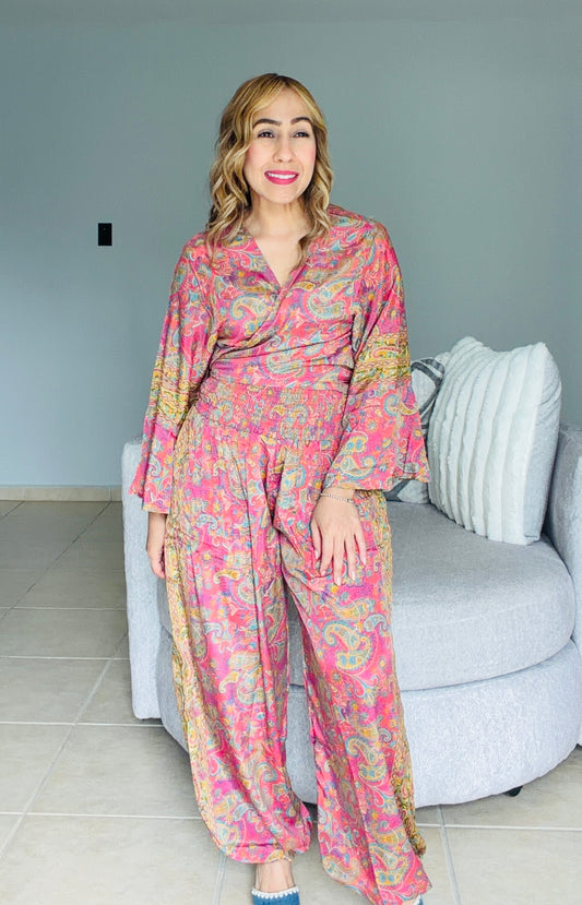 Arlyn Tie Top & Elastic Pant Set