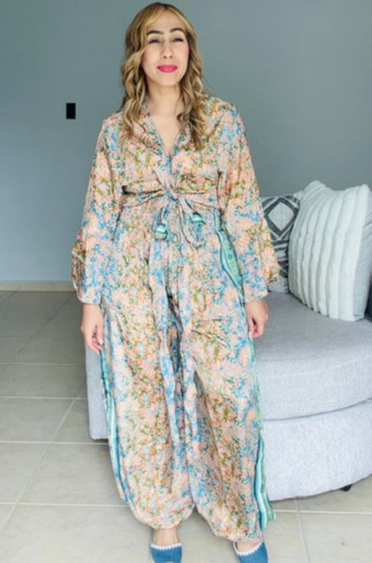 Veronica Tie Top & Elastic Pant Set
