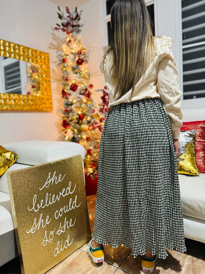 Check Midi Skirt