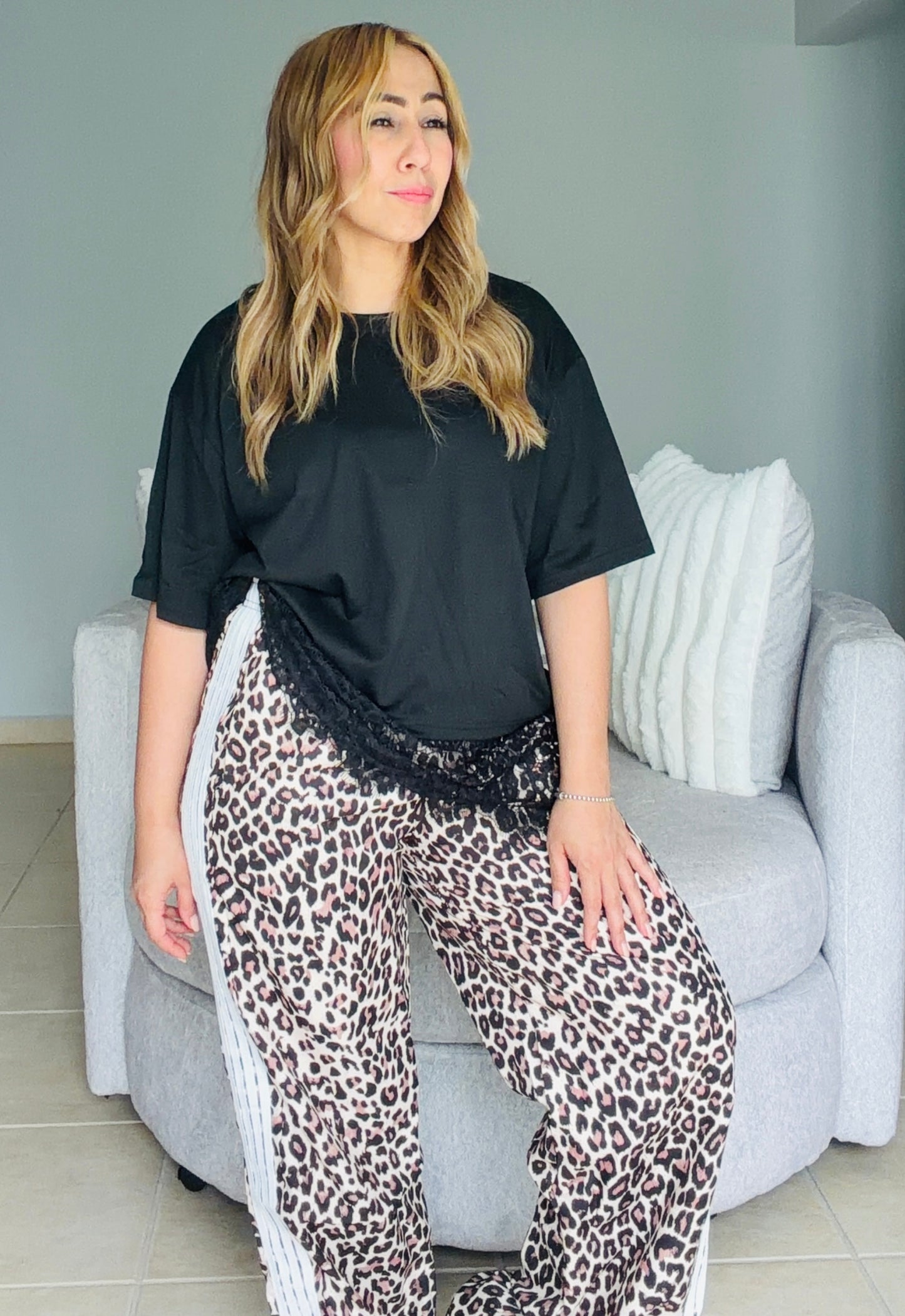 Roseamy Leopard Casual Pants