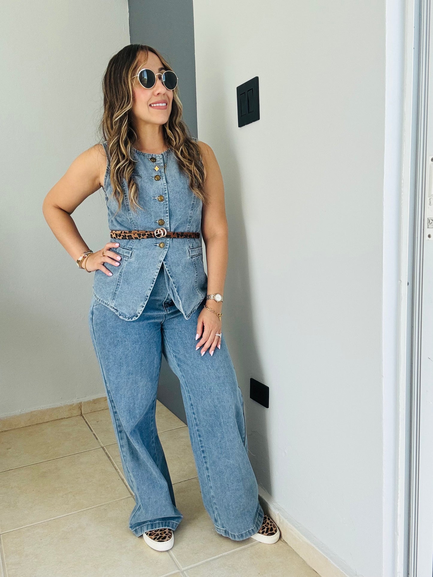 Denim Wide Leg -Vest