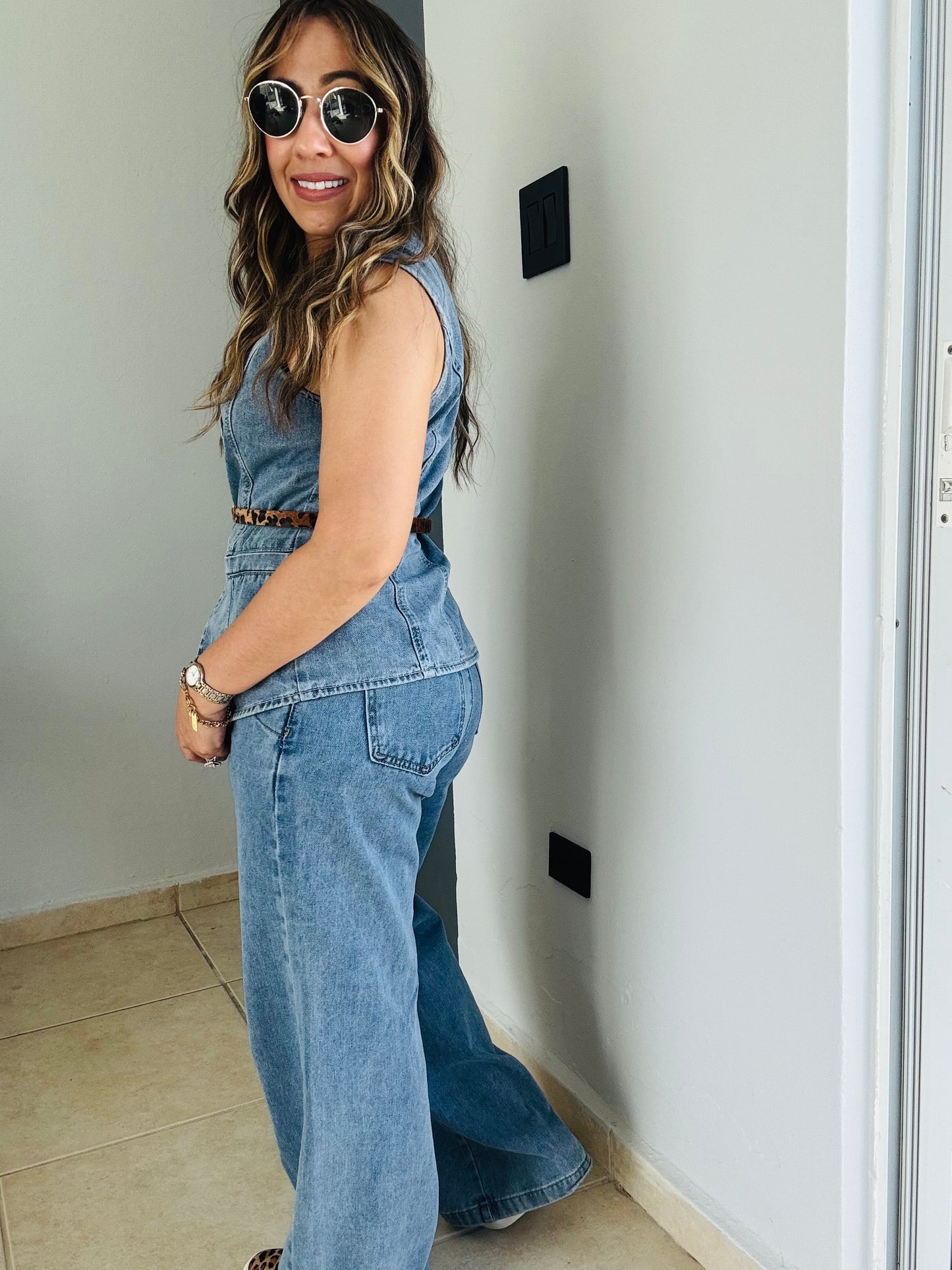 Denim Wide Leg -Vest