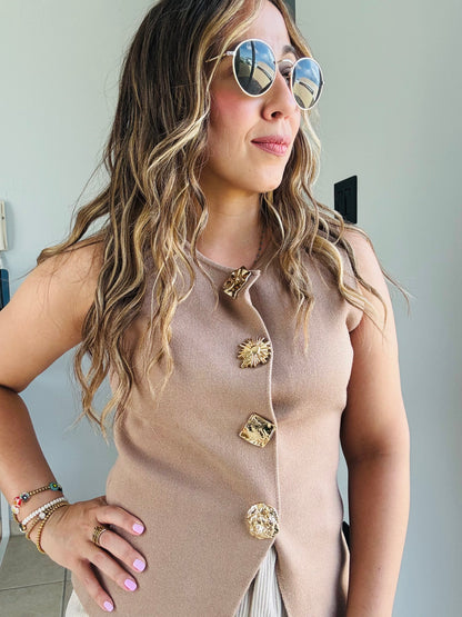 Vest Top Camel- Luz Dorada
