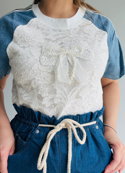 Denim T-Shirt White