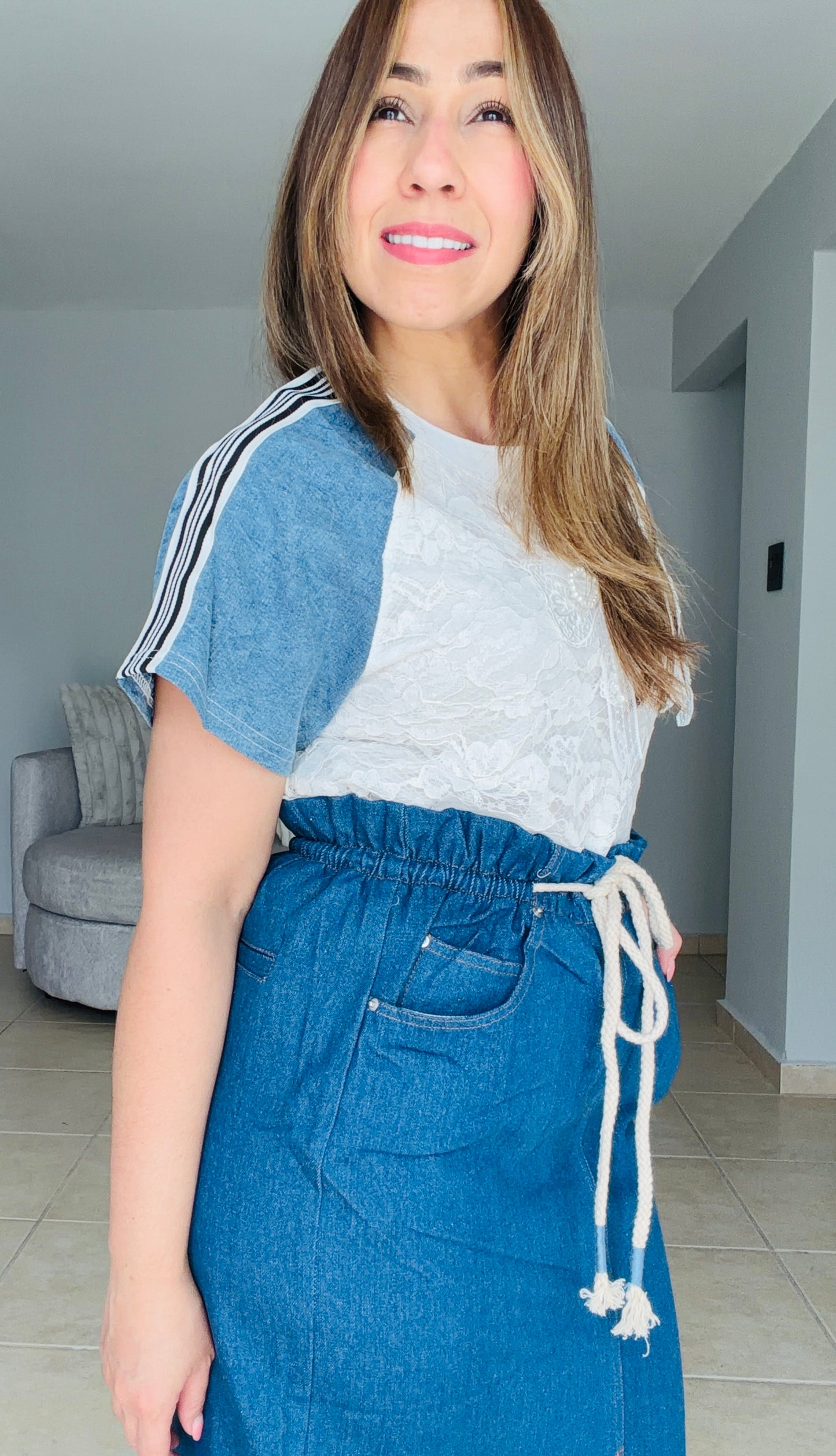 Denim T-Shirt White