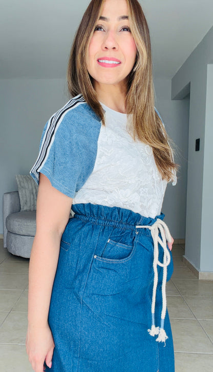 Denim T-Shirt White