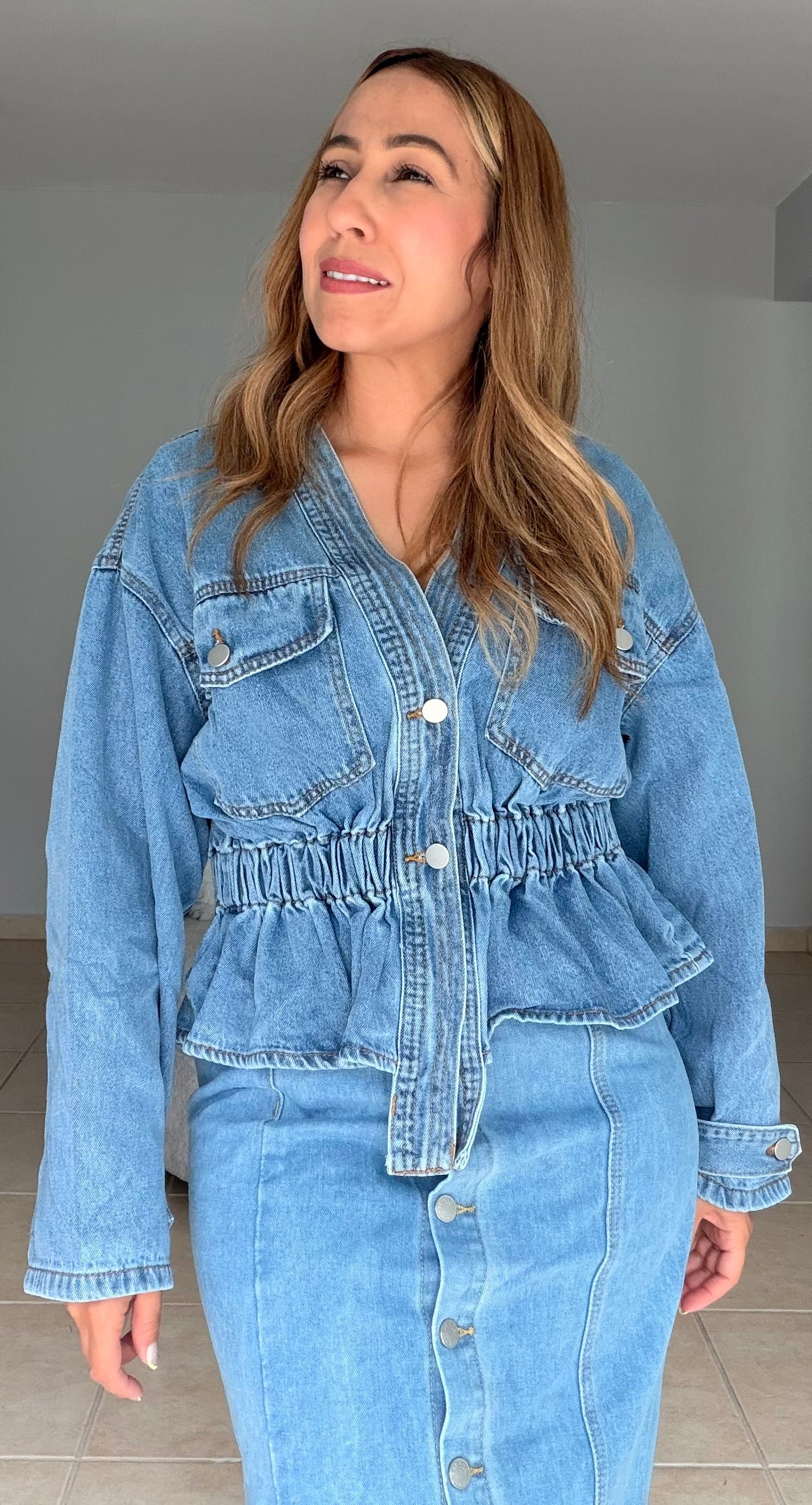 Grace V-Denim Jacket