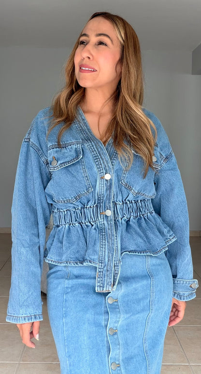 Grace V-Denim Jacket