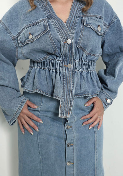 Grace V-Denim Jacket