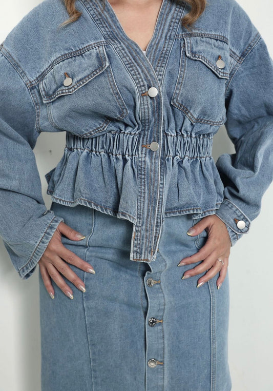 Grace V-Denim Jacket