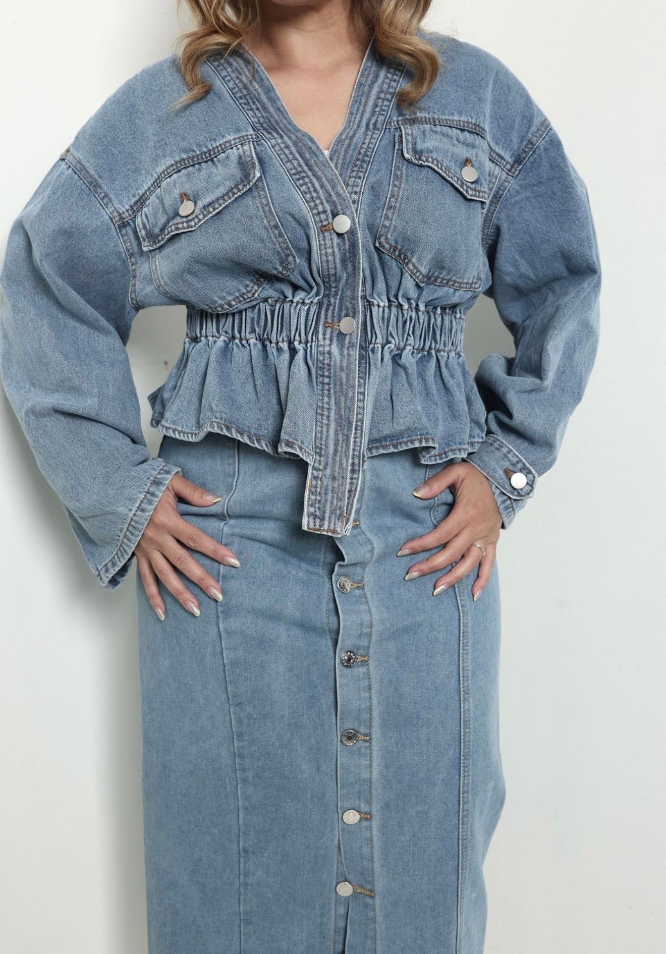 Grace V-Denim Jacket