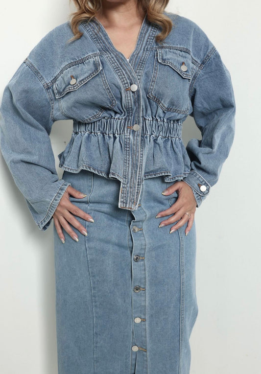 Grace V-Denim Jacket