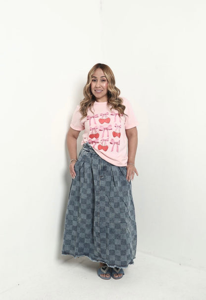 Checkered Midi Skirt